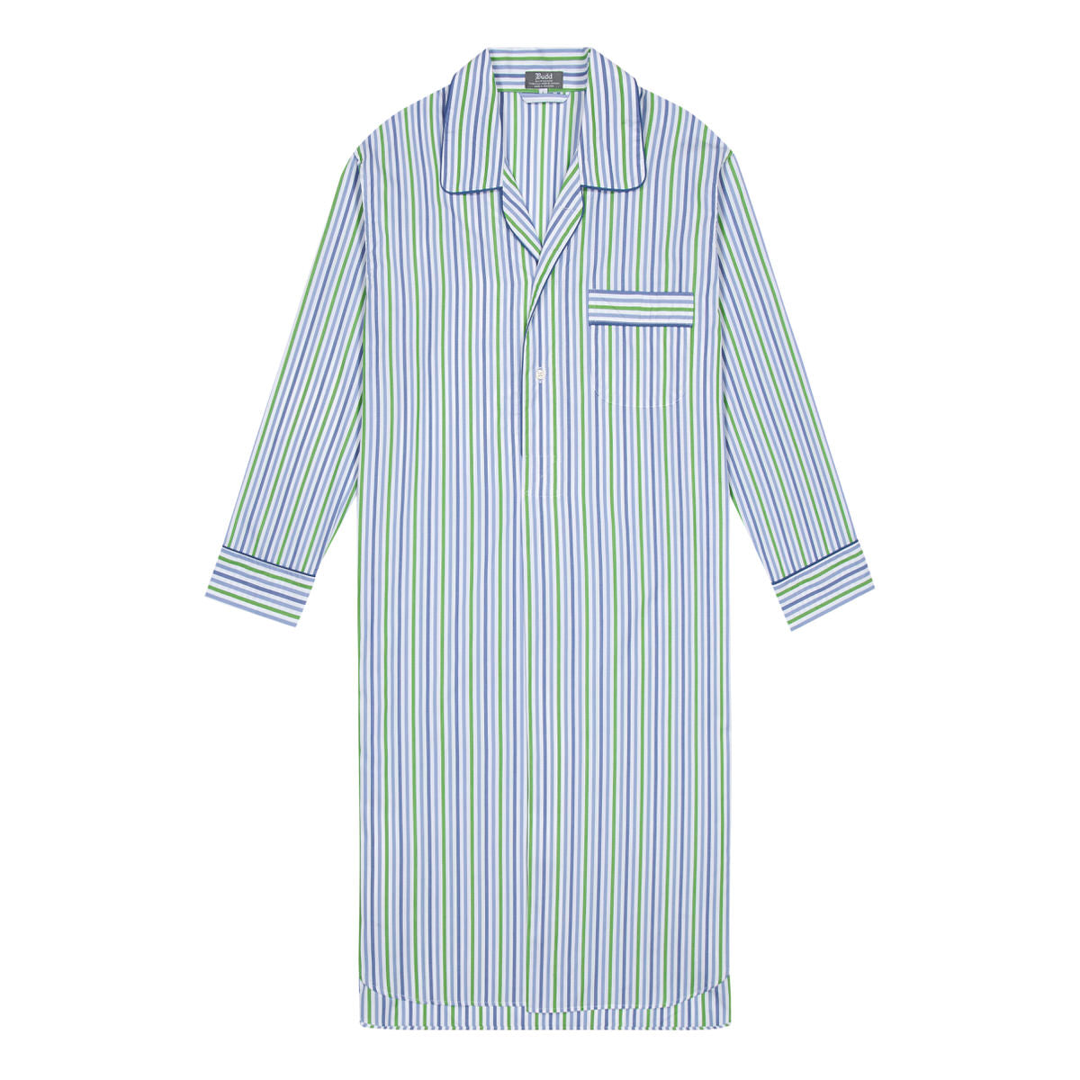 Multi Stripe Poplin Nightshirt In And Green