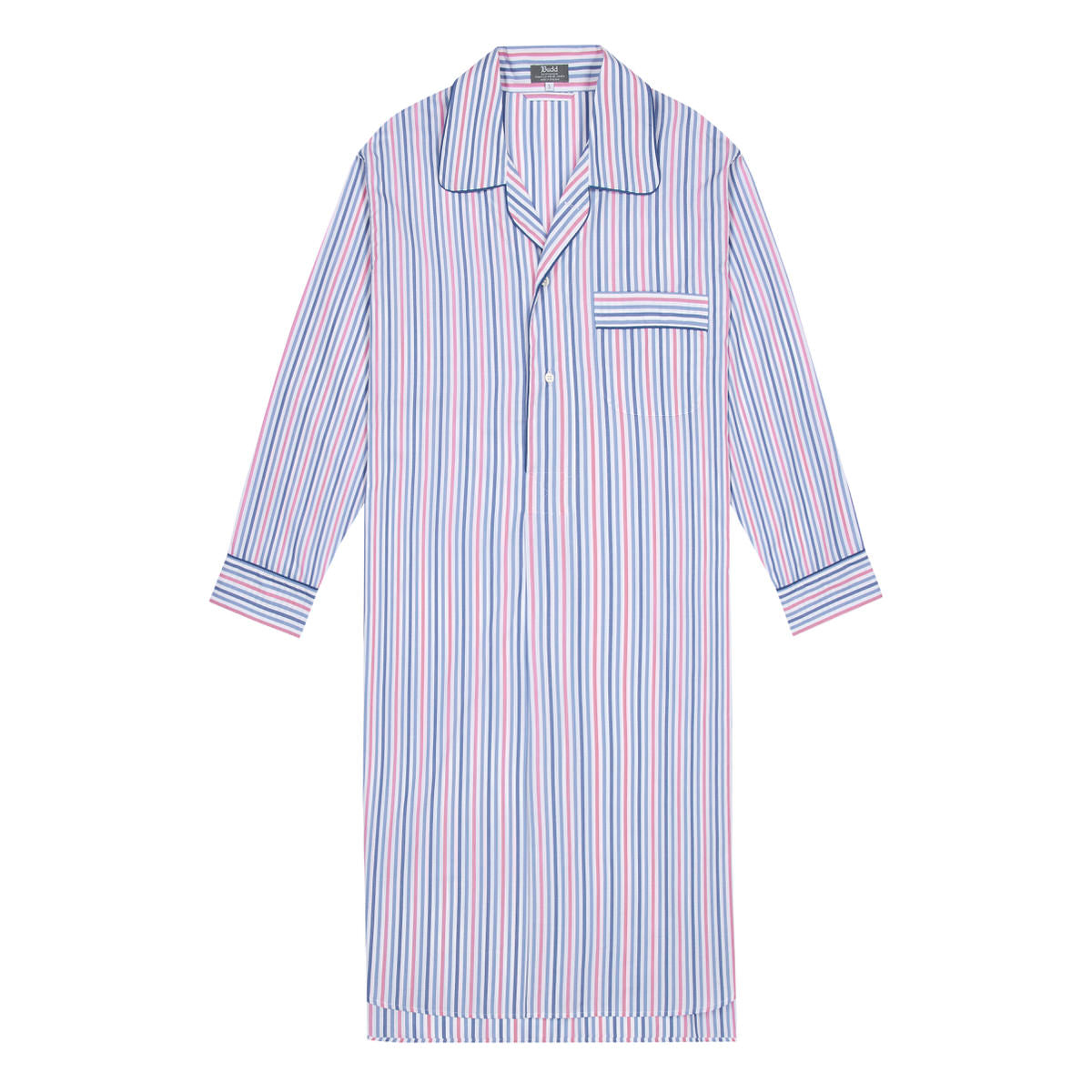 Multi Stripe Poplin Nightshirt In And Pink