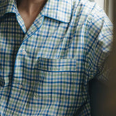 Multi Check Brushed Cotton Nightshirt in Blue and Green