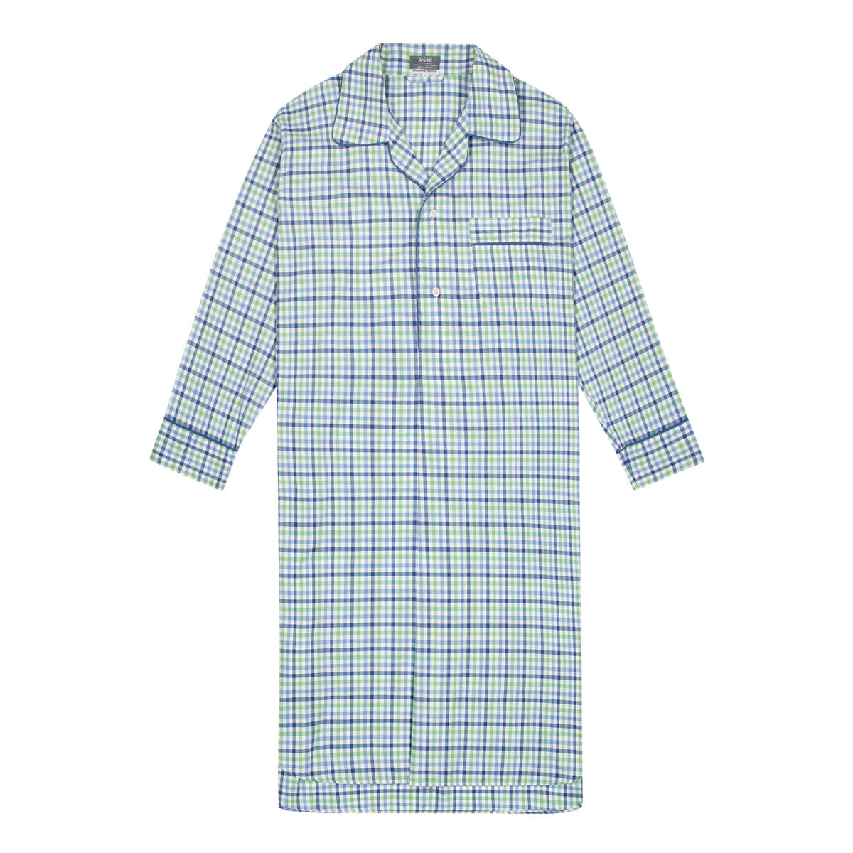 Multi Check Brushed Cotton Nightshirt In And Green