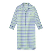 Multi Check Brushed Cotton Nightshirt in Blue and Green