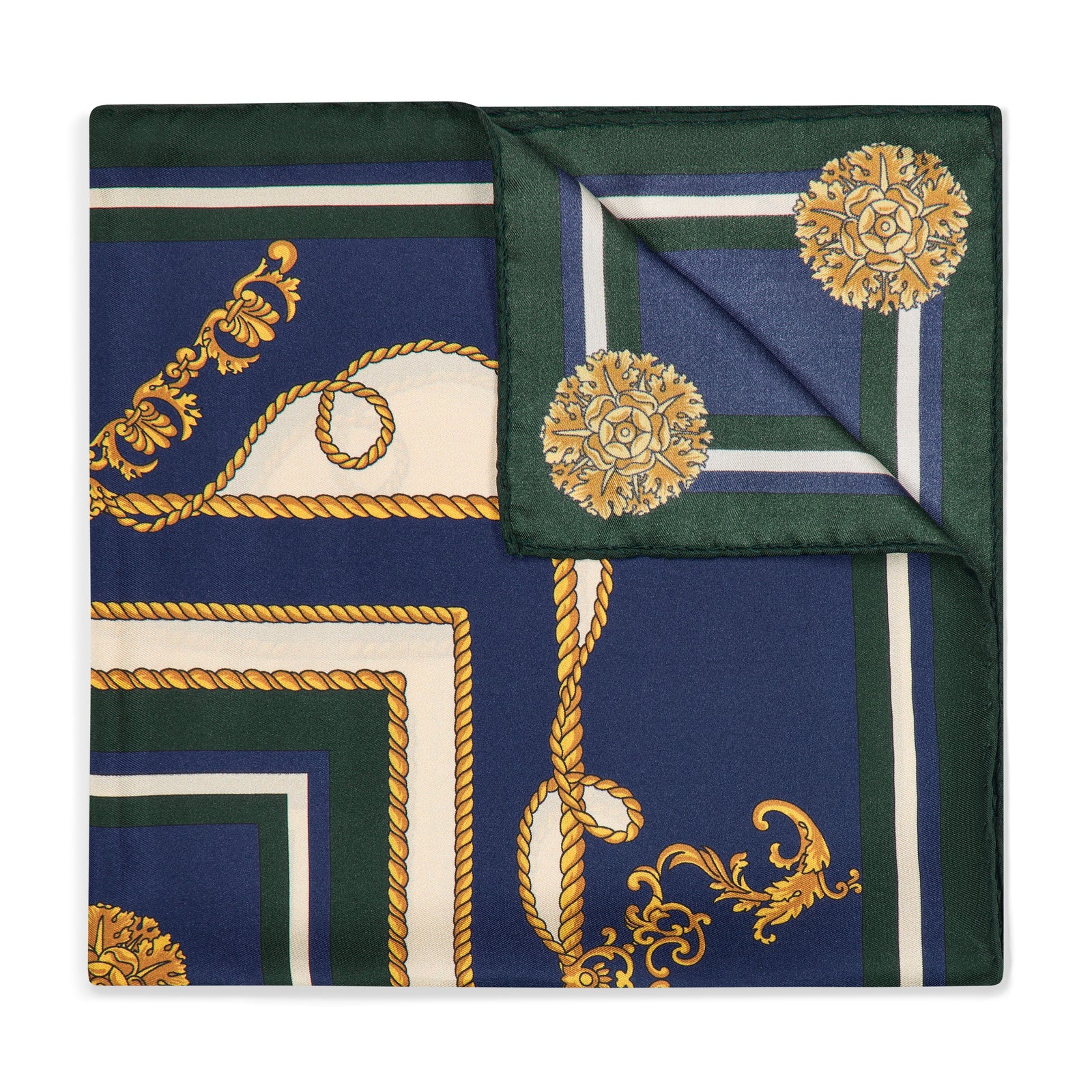 Ornamental Baroque Silk Pocket Square In