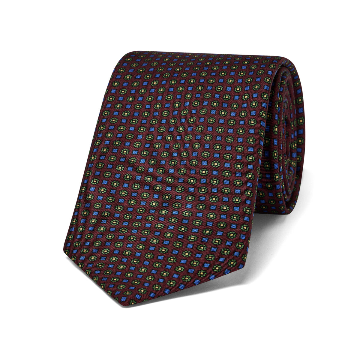 Miniature Diamond Motif Silk Tie In