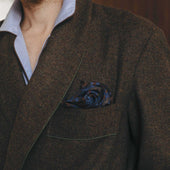 Heritage Tweed Silk Lined Dressing Gown in Chestnut Brown