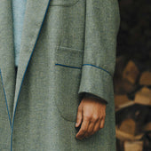 Heritage Tweed Silk Lined Dressing Gown in Cheviot Green