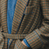 Heritage Tweed Silk Lined Dressing Gown in Rustic Check