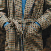 Heritage Tweed Silk Lined Dressing Gown in Rustic Check