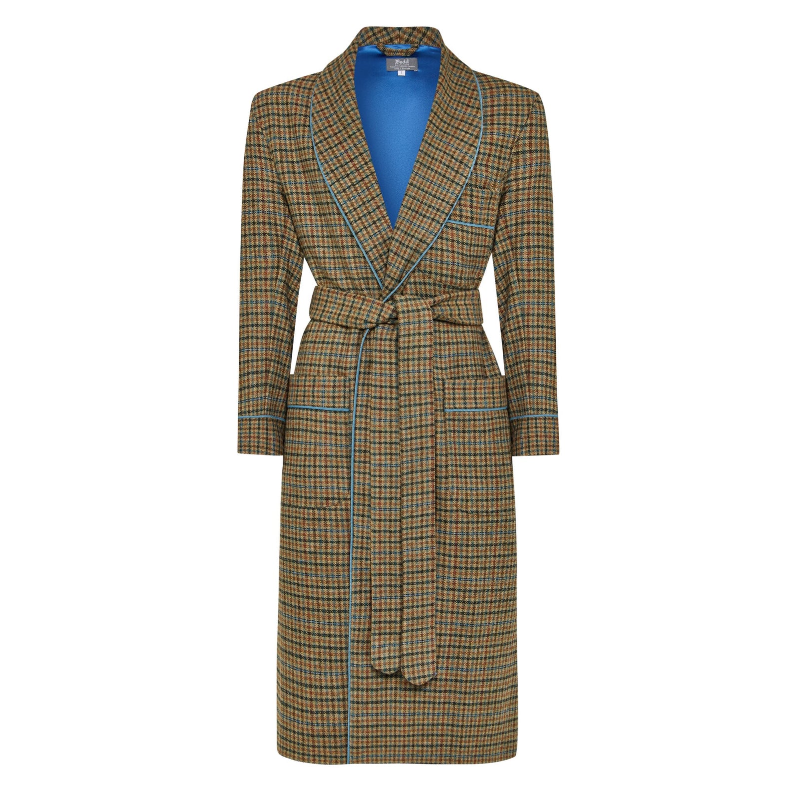 Heritage Tweed Silk Lined Dressing Gown In Rustic Check