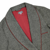 Heritage Tweed Silk Lined Dressing Gown in Smoke Grey