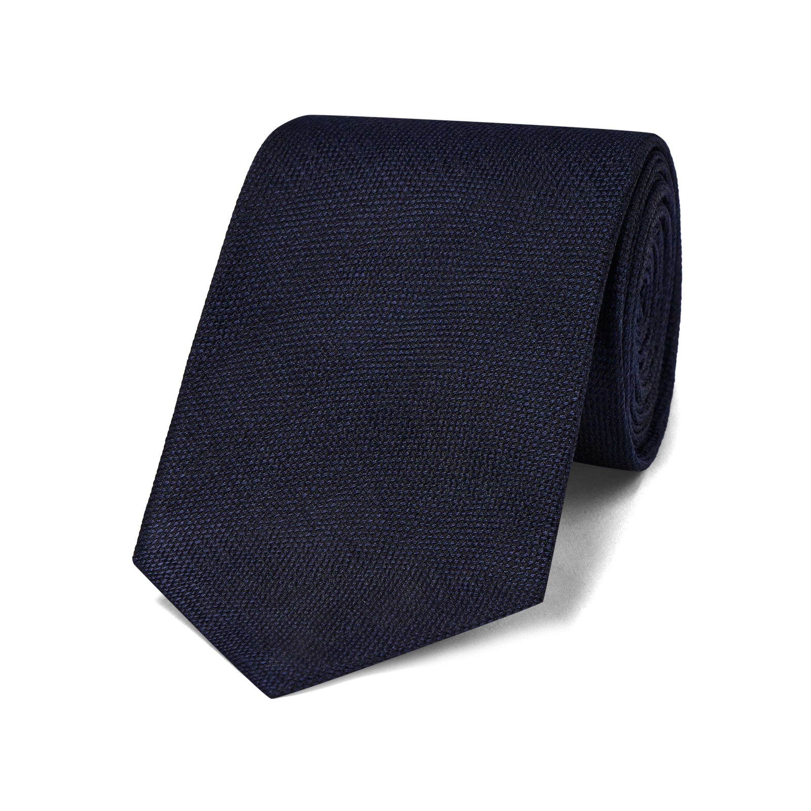 Plain Silk Hopsack Tie In