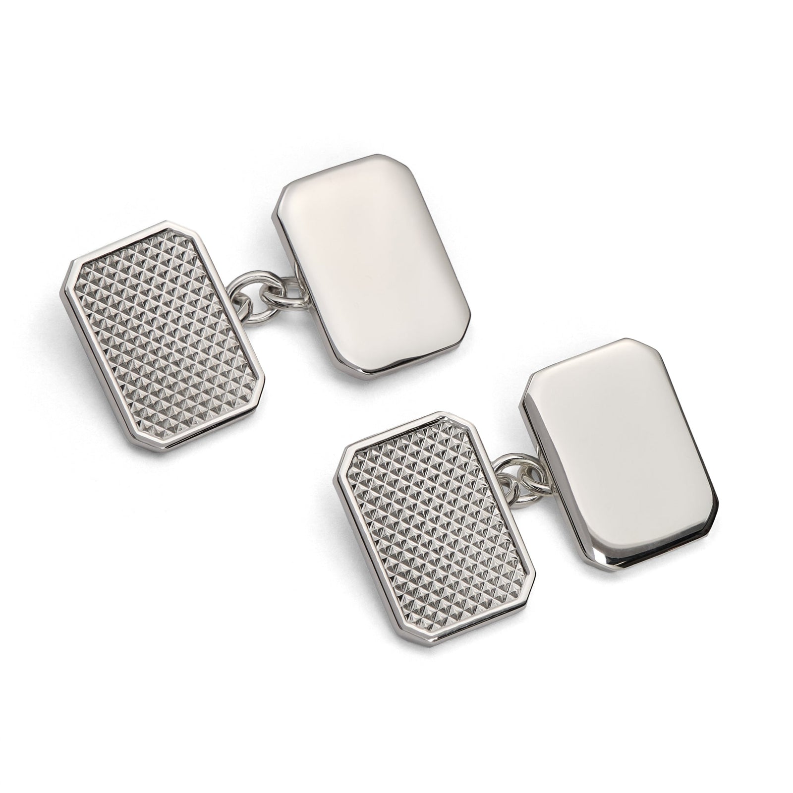 Sterling Pyramid Relief Cufflinks In