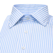 Sea Island Quality Pencil Stripe Classic Fit Double Cuff Shirt In