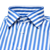 Sea Island Quality Candy Stripe Classic Fit Button Cuff Shirt In