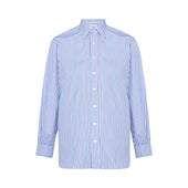 Fancy Stripe Poplin Classic Fit Double Cuff Shirt In And Red