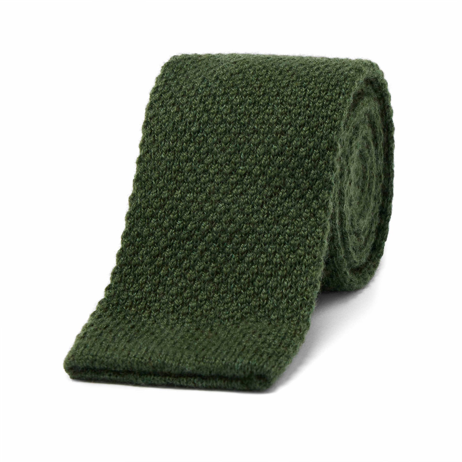 Pure Cashmere Knitted Tie In Loden