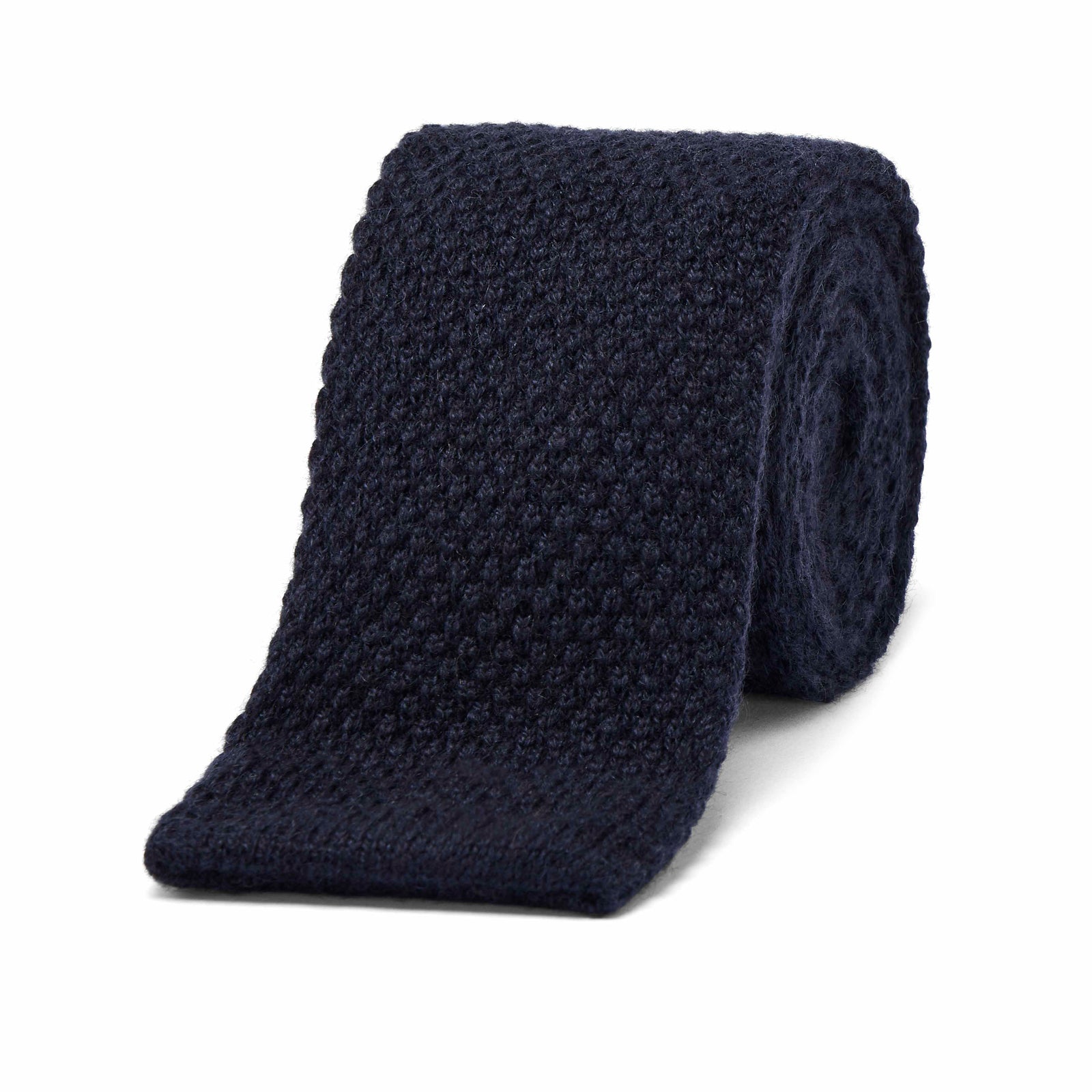 Pure Cashmere Knitted Tie In Blue