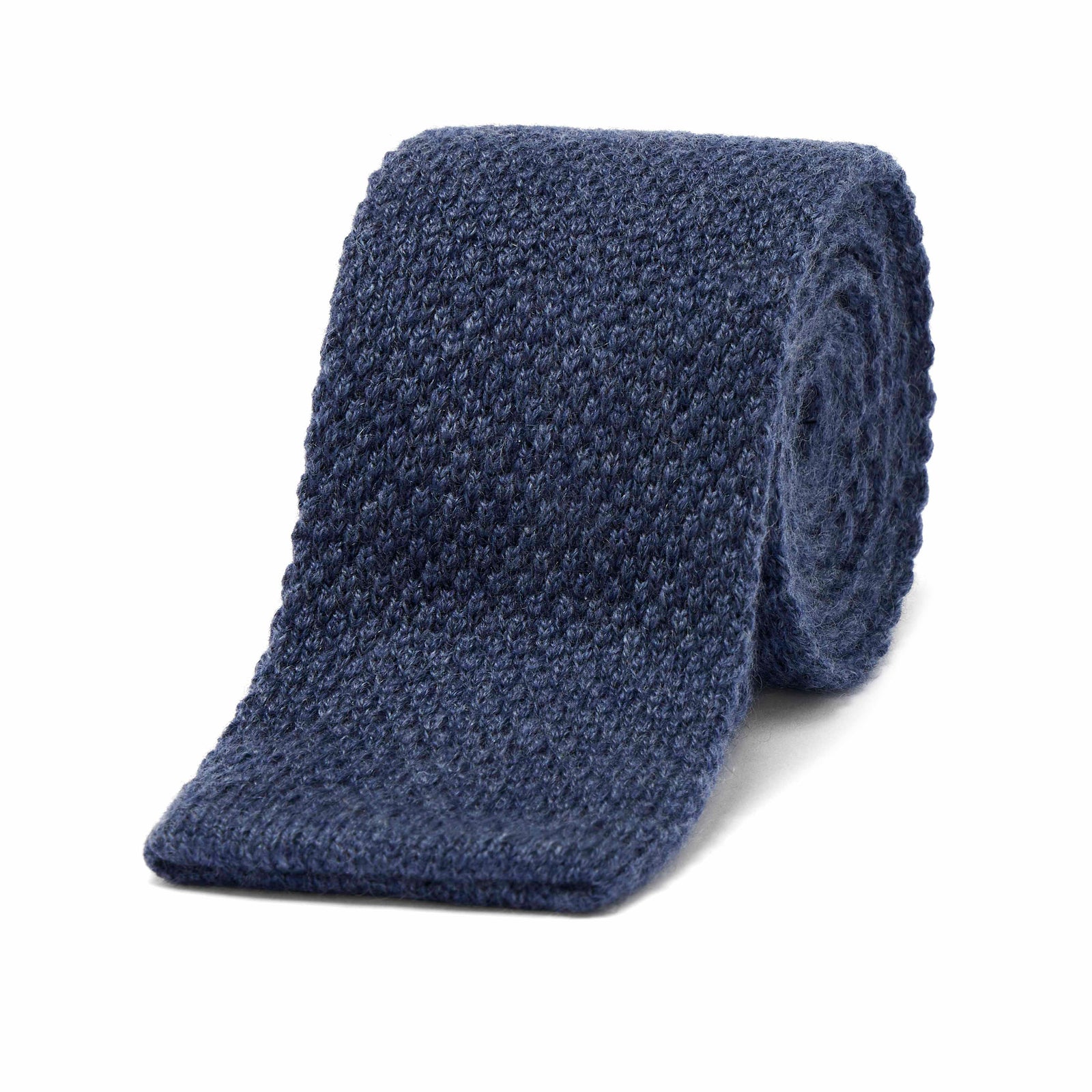 Pure Cashmere Knitted Tie In Prussian