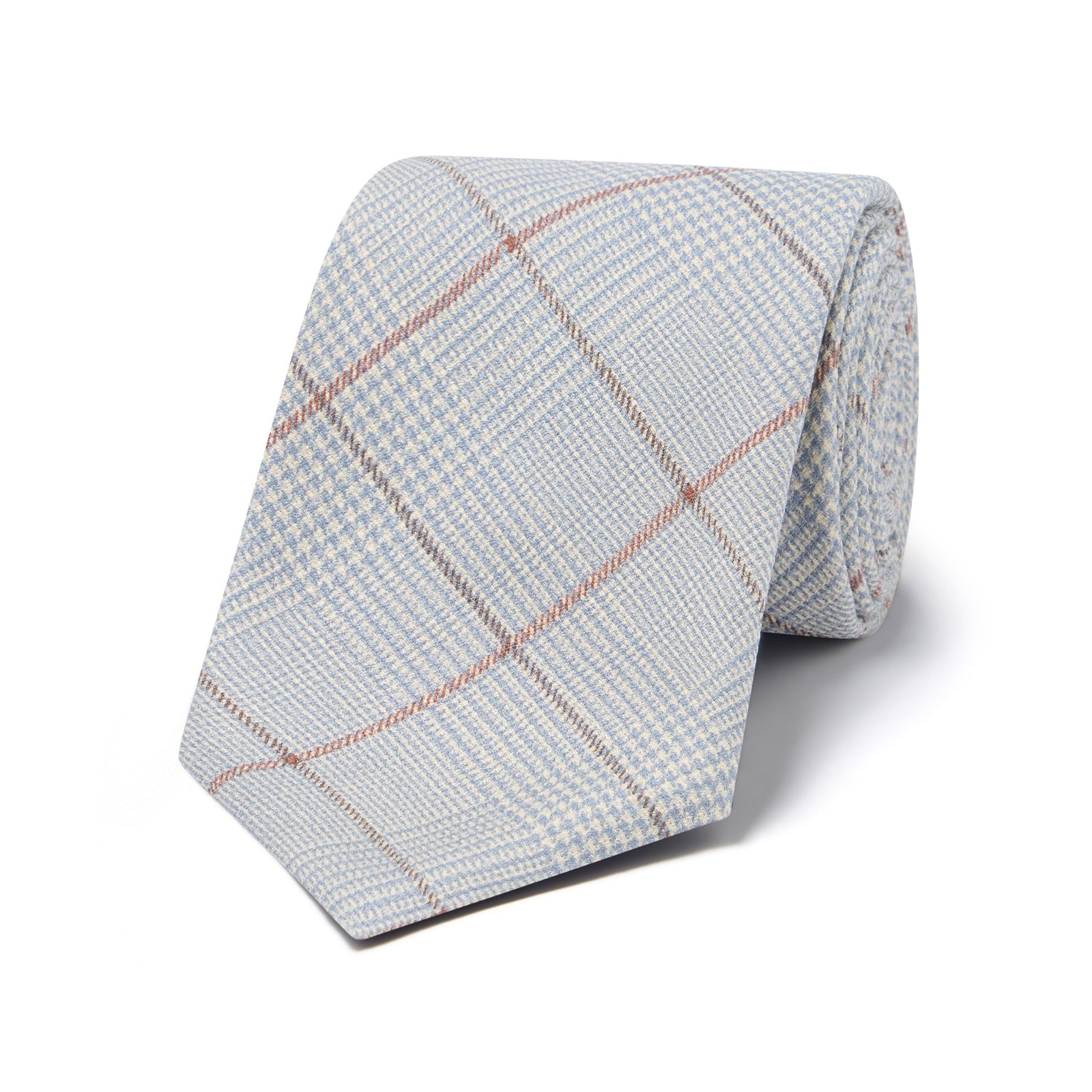 Prince Of Wales Check Georgette Silk Tie In