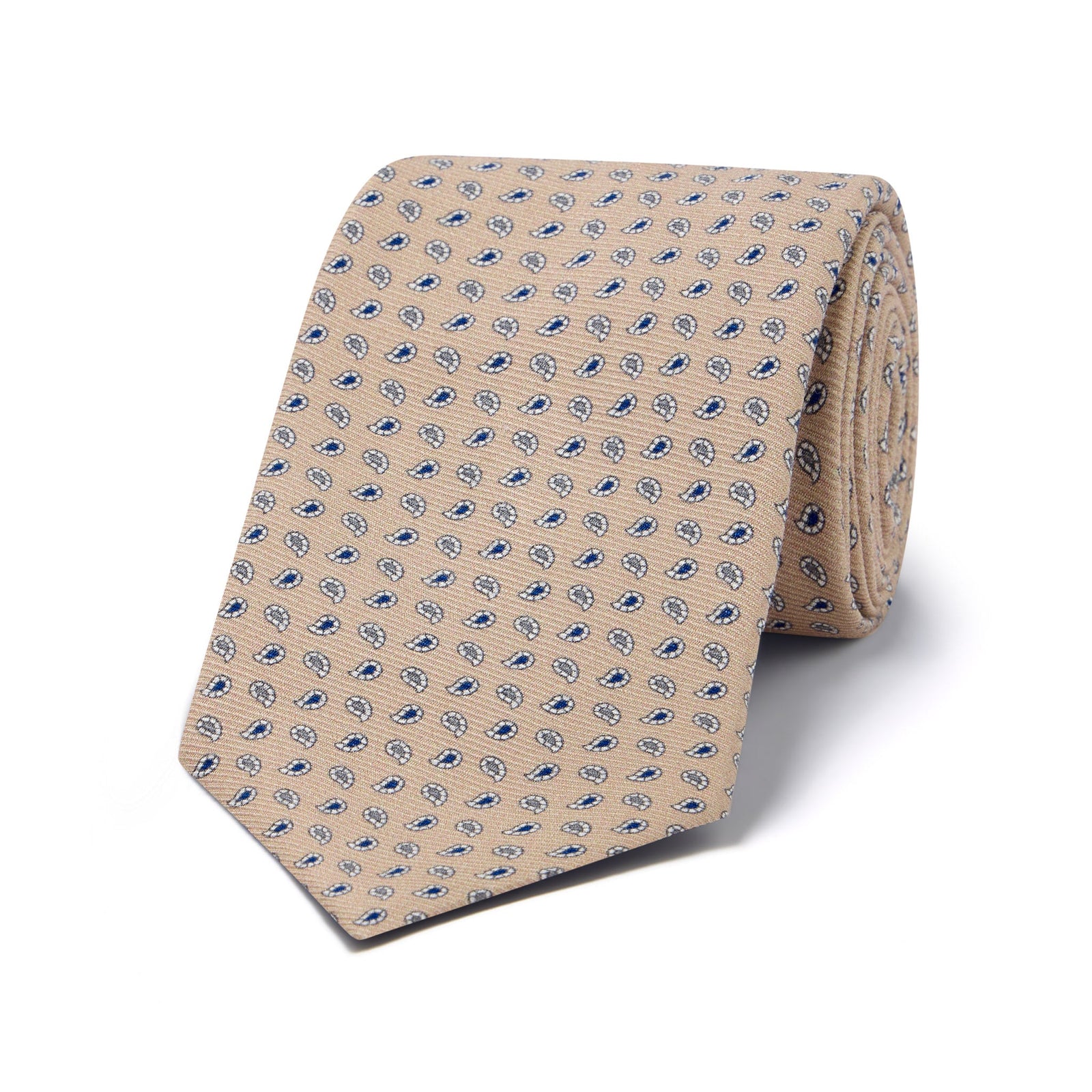 Miniature Teardrop Motif Twill Silk Tie In