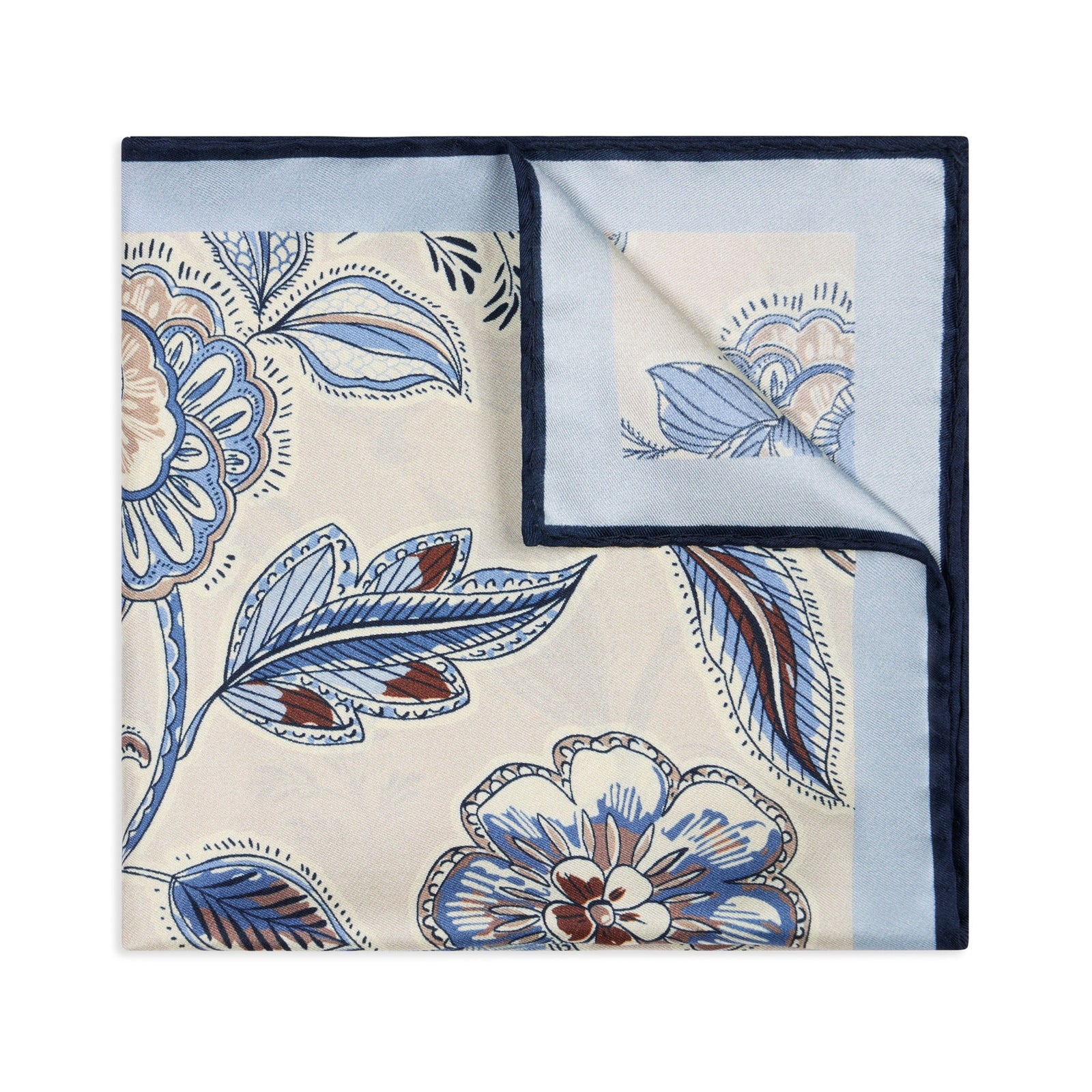 Summer Floral Silk Twill Pocket Square In