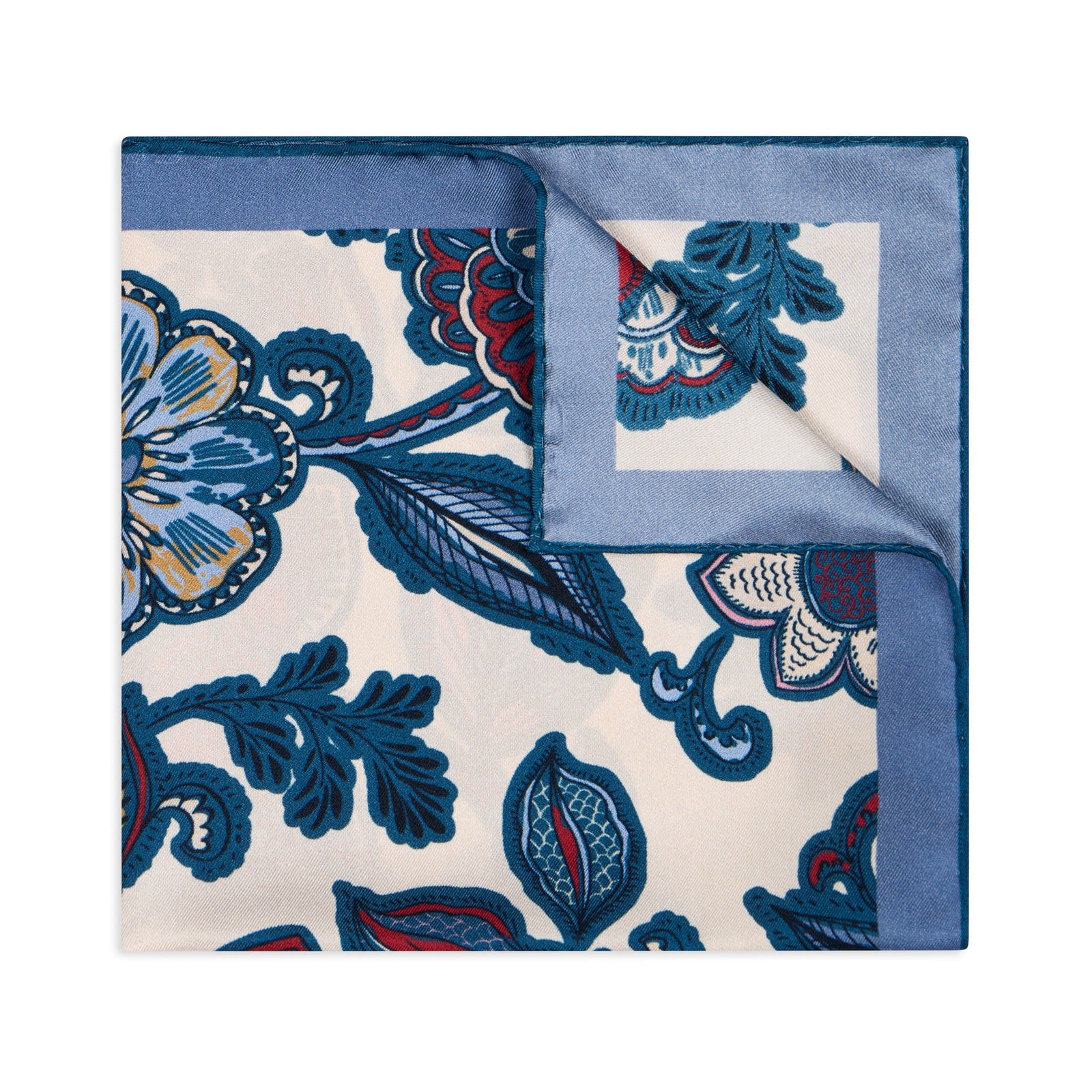 Summer Floral Silk Twill Pocket Square In