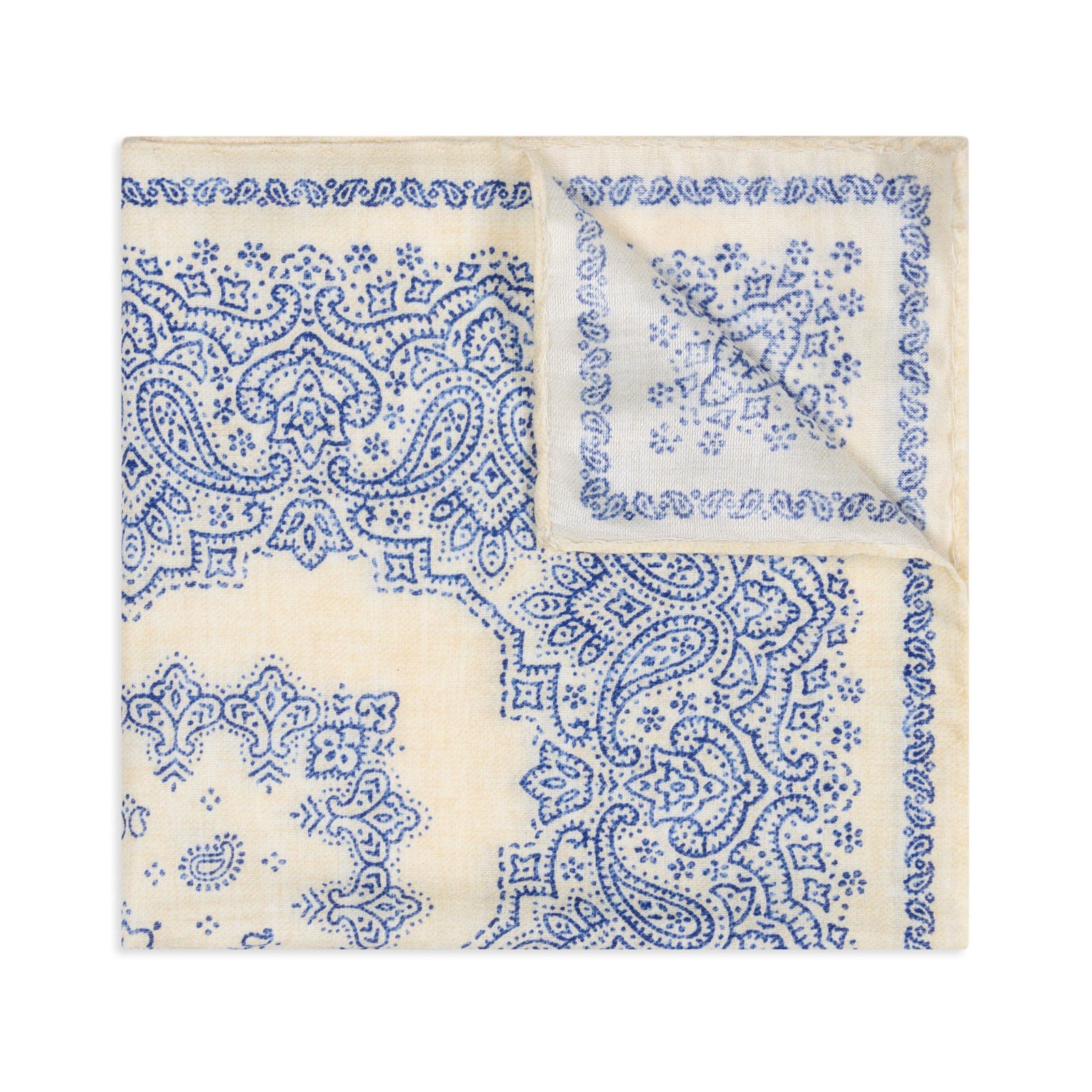 Notte Fiorentina Silk And Cotton Pocket Square In