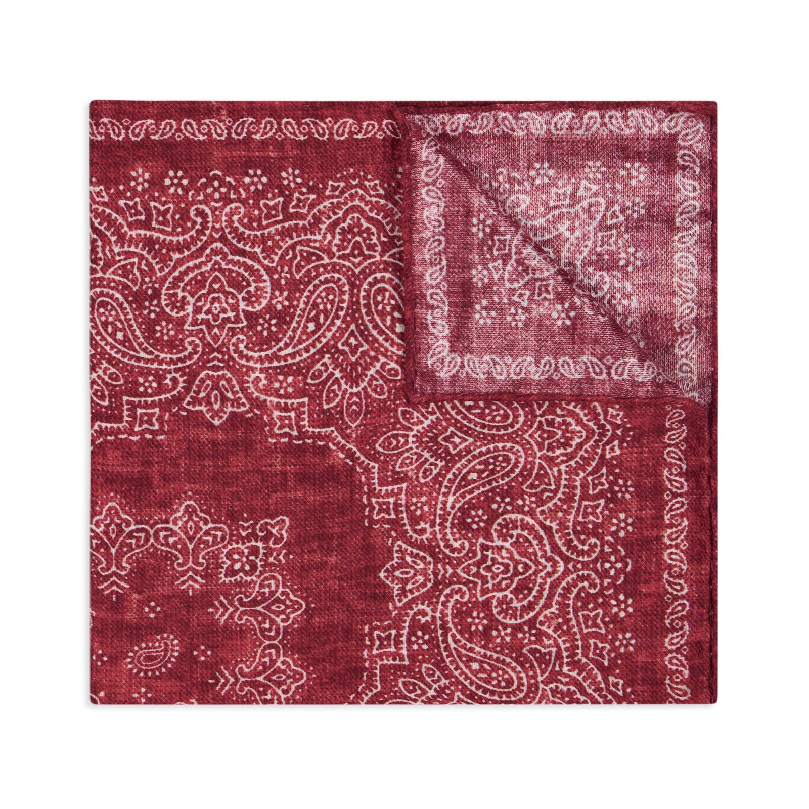 Notte Fiorentina Silk And Cotton Pocket Square In Red