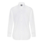 Tailored Fit Double Cuff Poplin Shirt With Bank Collar