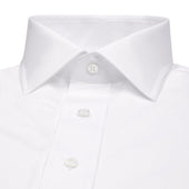 Tailored Fit Double Cuff Poplin Shirt With Bank Collar