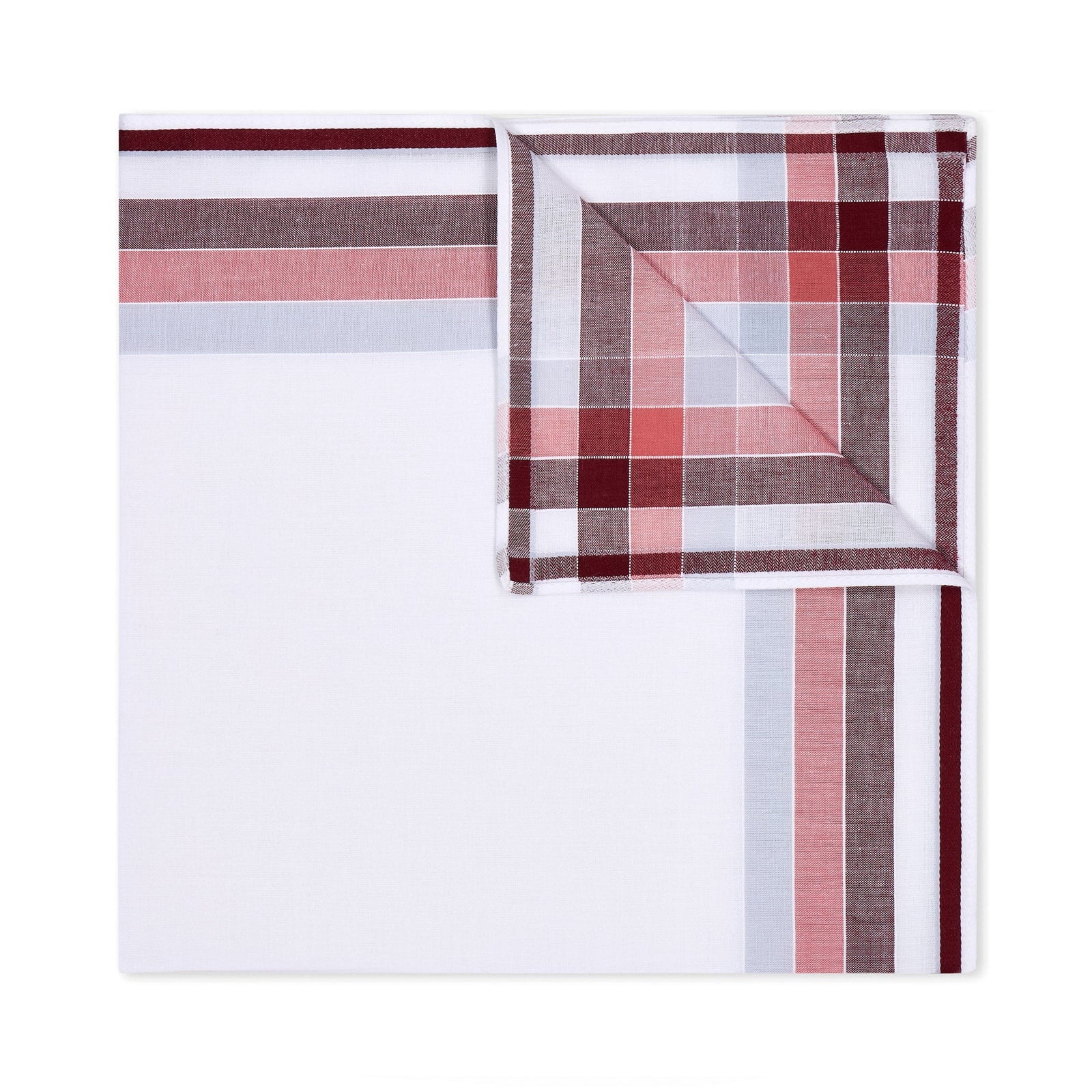 Pavillion Handkerchief in Burgundy and White