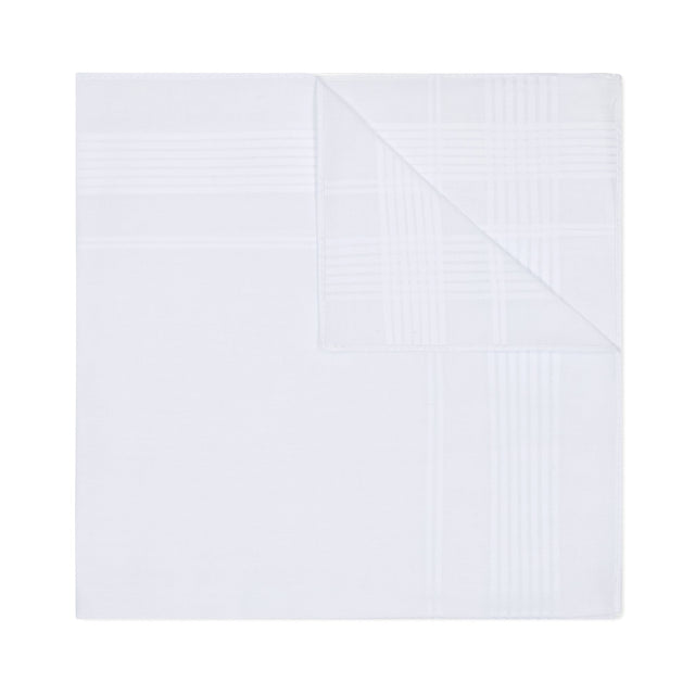 White on White Gridcheck Handkerchief
