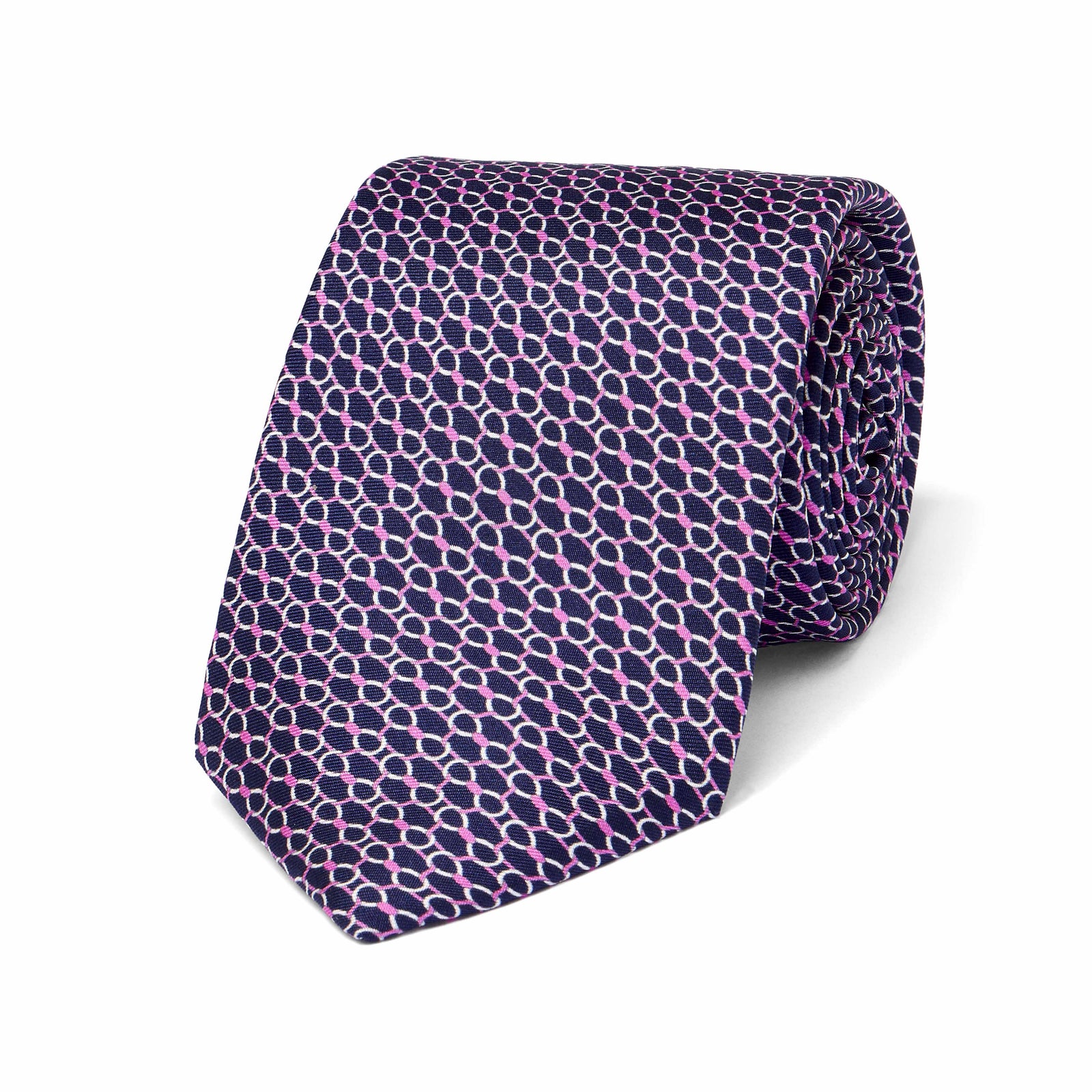 Imperial Chain Foulard Tie in Navy