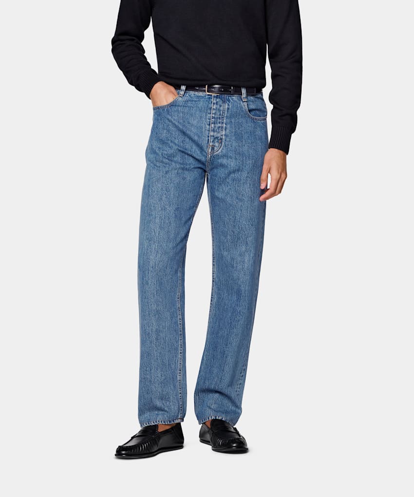 Straight Leg Tapered Jeans