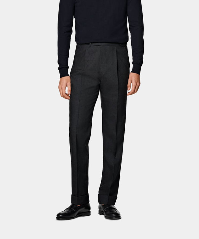 Dark Grey Slim Leg Tapered Pants