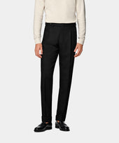 Black Slim Leg Tapered Suit Trousers