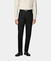 Black Slim Leg Straight Trousers