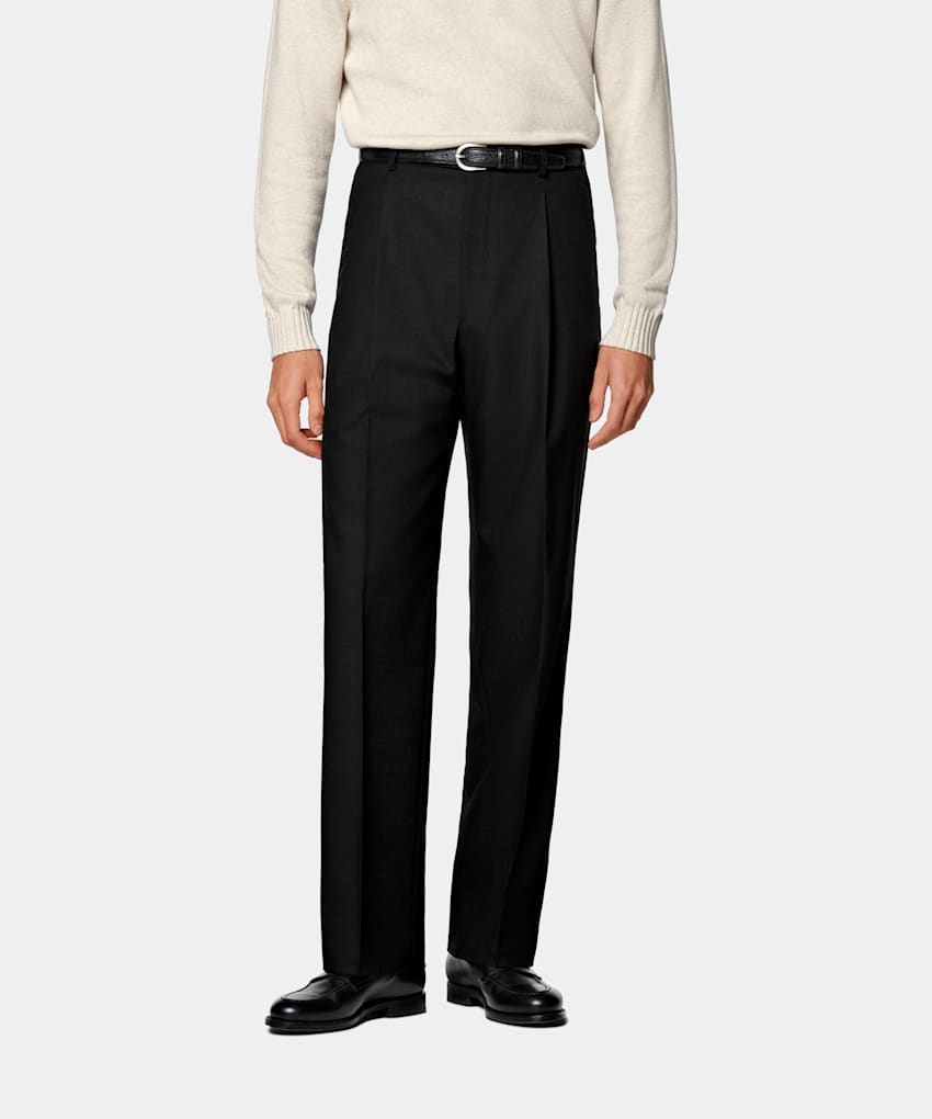 Wide Leg Straight Trousers