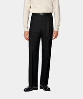 Black Wide Leg Straight Trousers