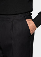Wide Leg Tapered Suit Trousers