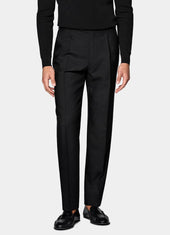 Wide Leg Tapered Suit Trousers