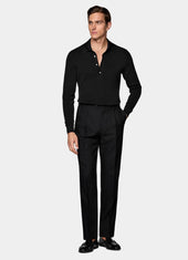 Wide Leg Tapered Suit Trousers
