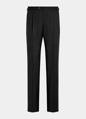 Wide Leg Tapered Suit Trousers