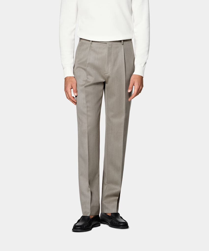 Wide Leg Tapered Trousers