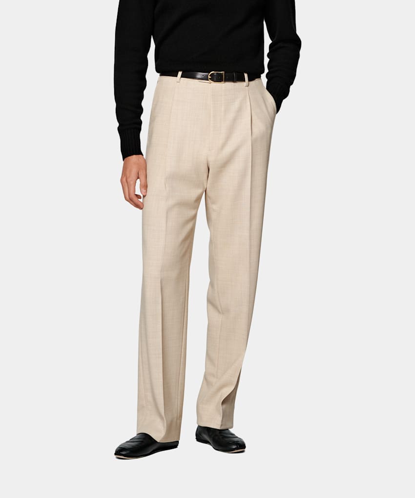 Wide Leg Straight Trousers