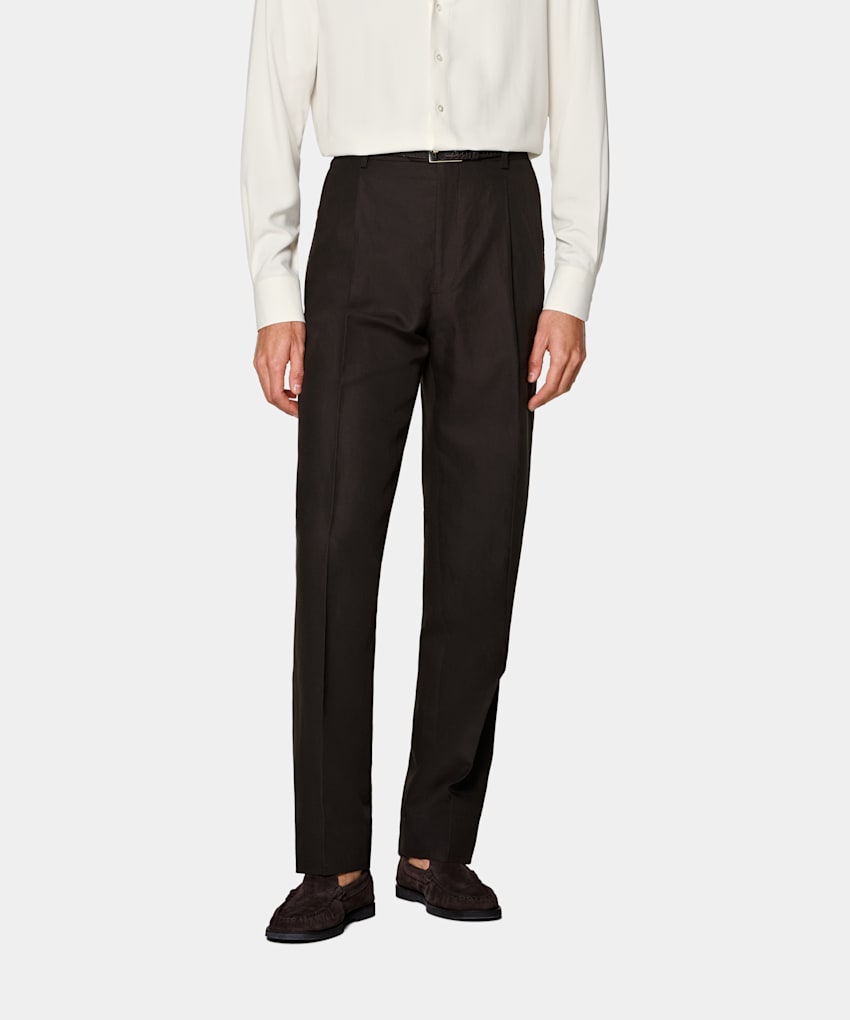 Wide Leg Straight Trousers