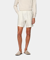 Off-White Striped Straight Leg Shorts