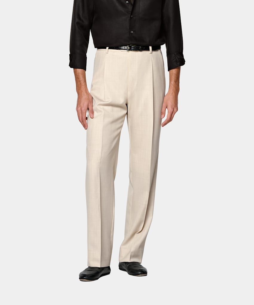 Sand Wide Leg Straight Pants