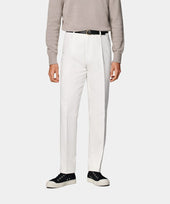 Off-White Wide Leg Tapered Trousers