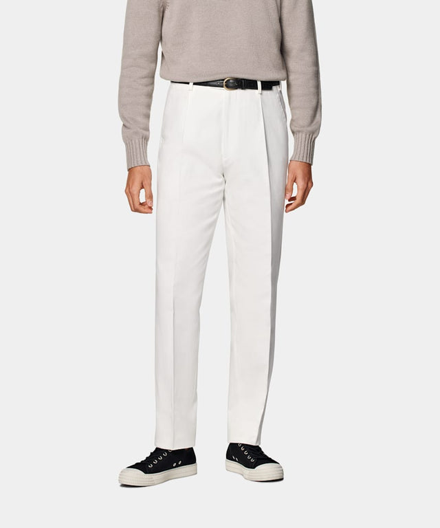 Off-White Wide Leg Tapered Trousers