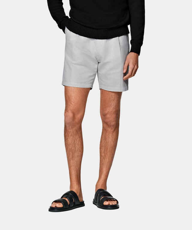 Light Grey Straight Leg Shorts